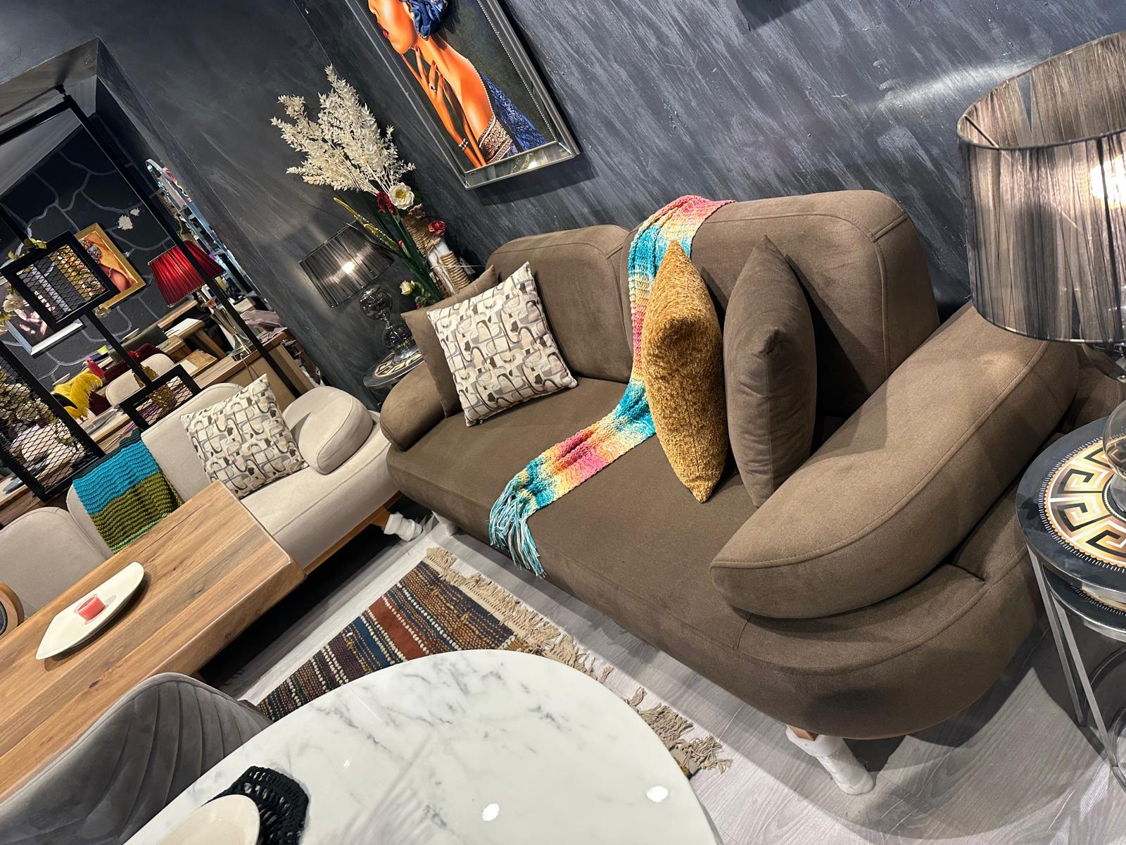 Lucca Taba Deri & Kumaş Koltuk Takımı