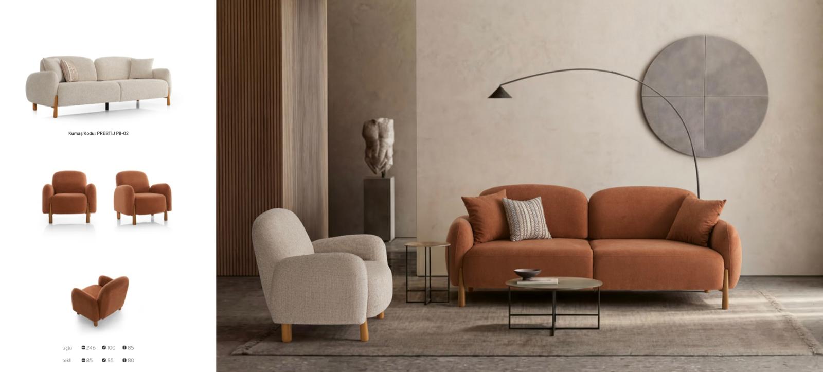 Verona Terracotta Koltuk & Berjer Takımı