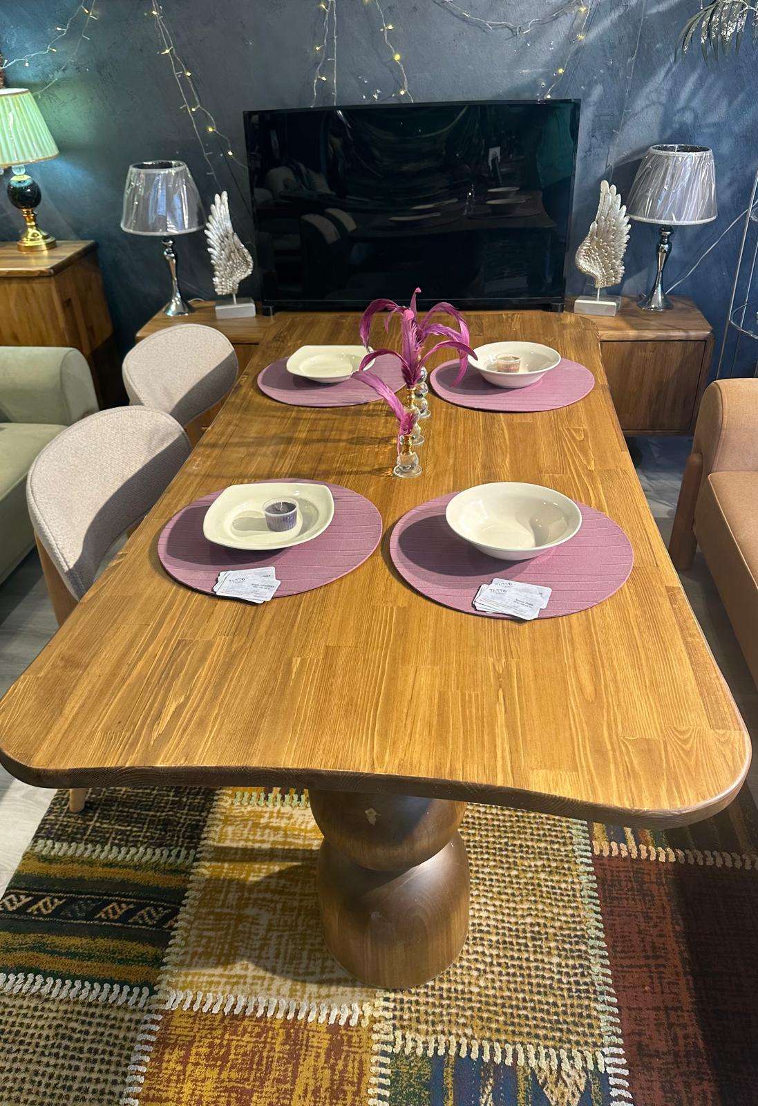 Verona Klasik Masif Ağaç Yemek Takımı
